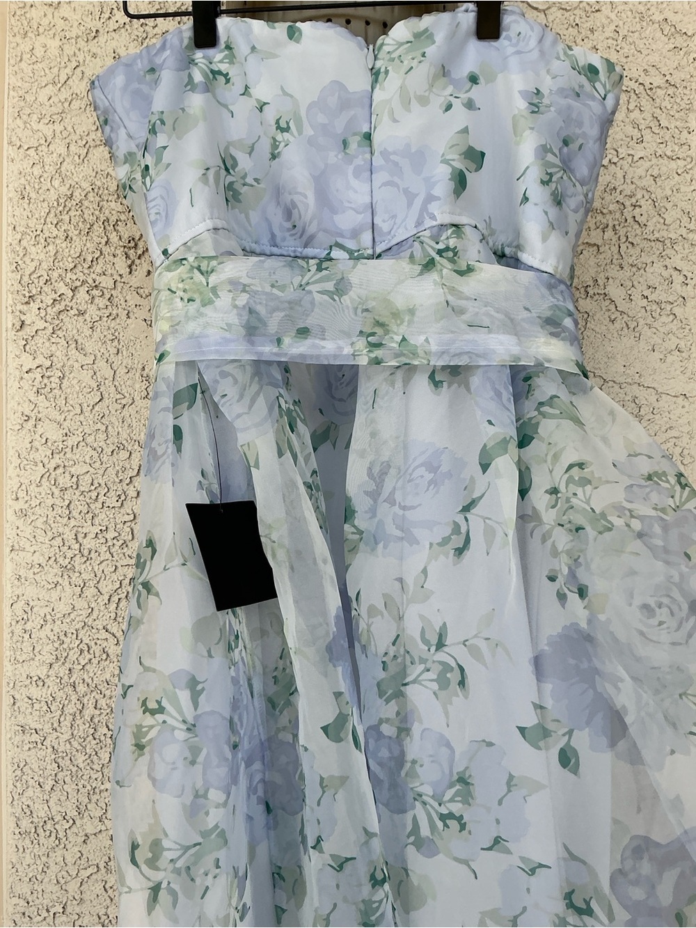 NWT Lulu’s Charming Sweetness Periwinkle Floral Organza Pleated Maxi Dress L XL - Picture 9 of 14